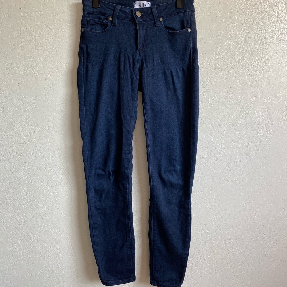 PAIGE Dark Blue Stretch Jeans